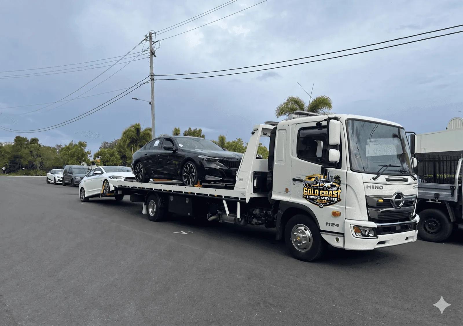 Gold Coast Towing tilt tray fleet truck ready for vehicle recovery